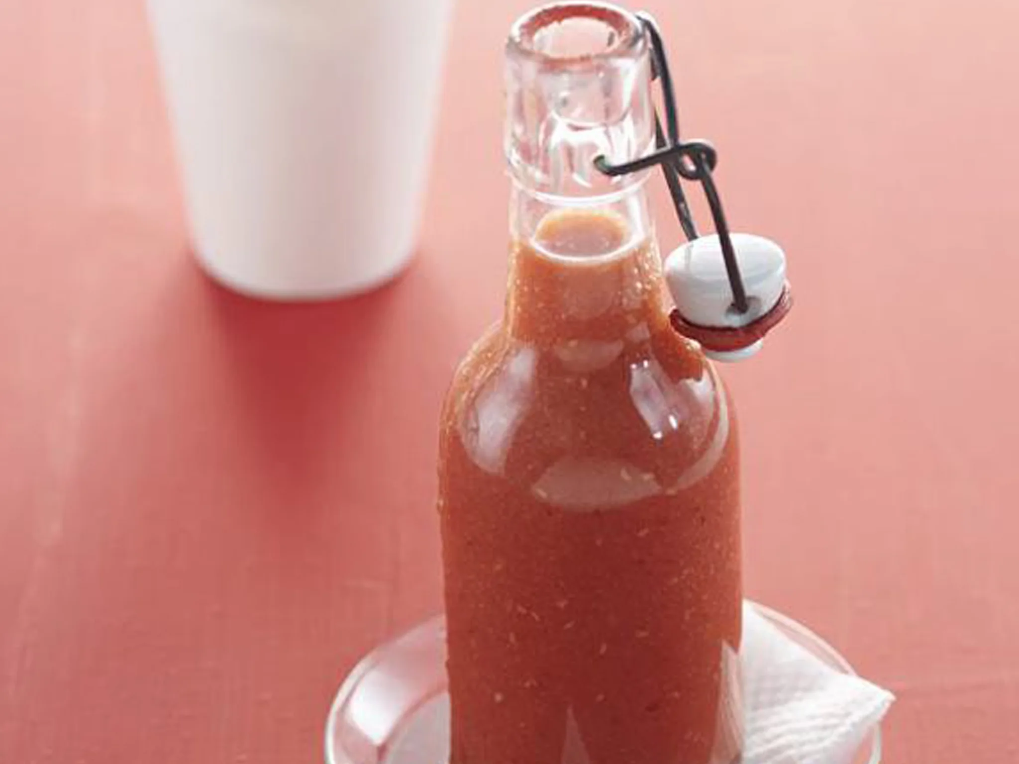 Peach and raspberry juice