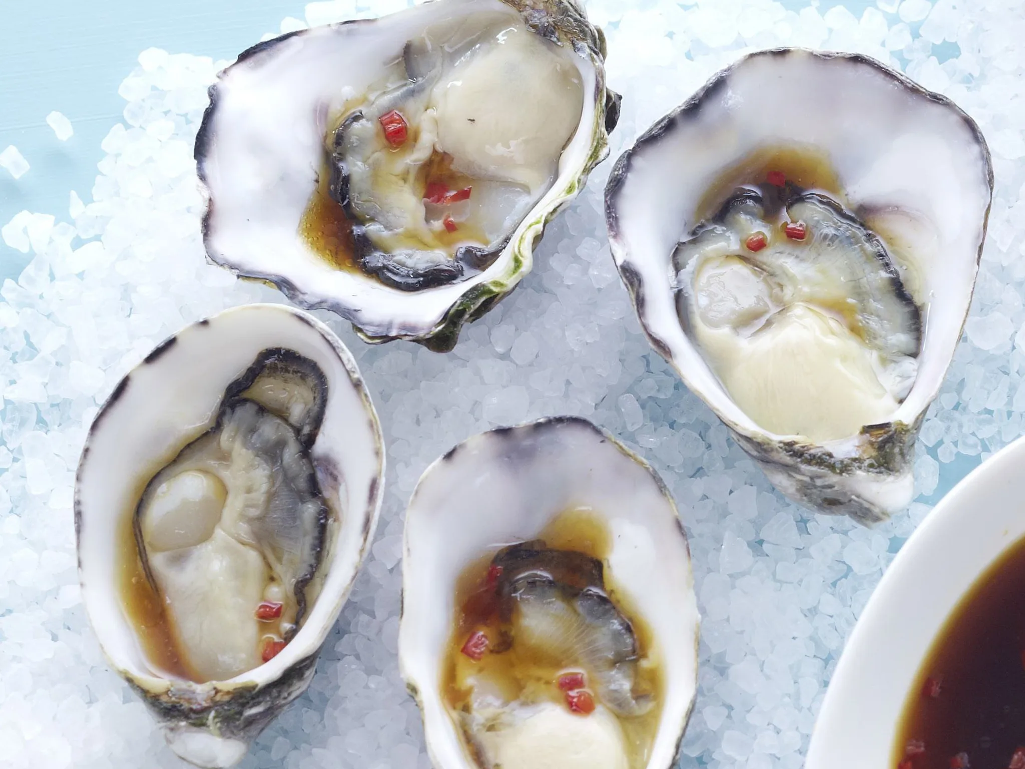 Oysters with two dressings