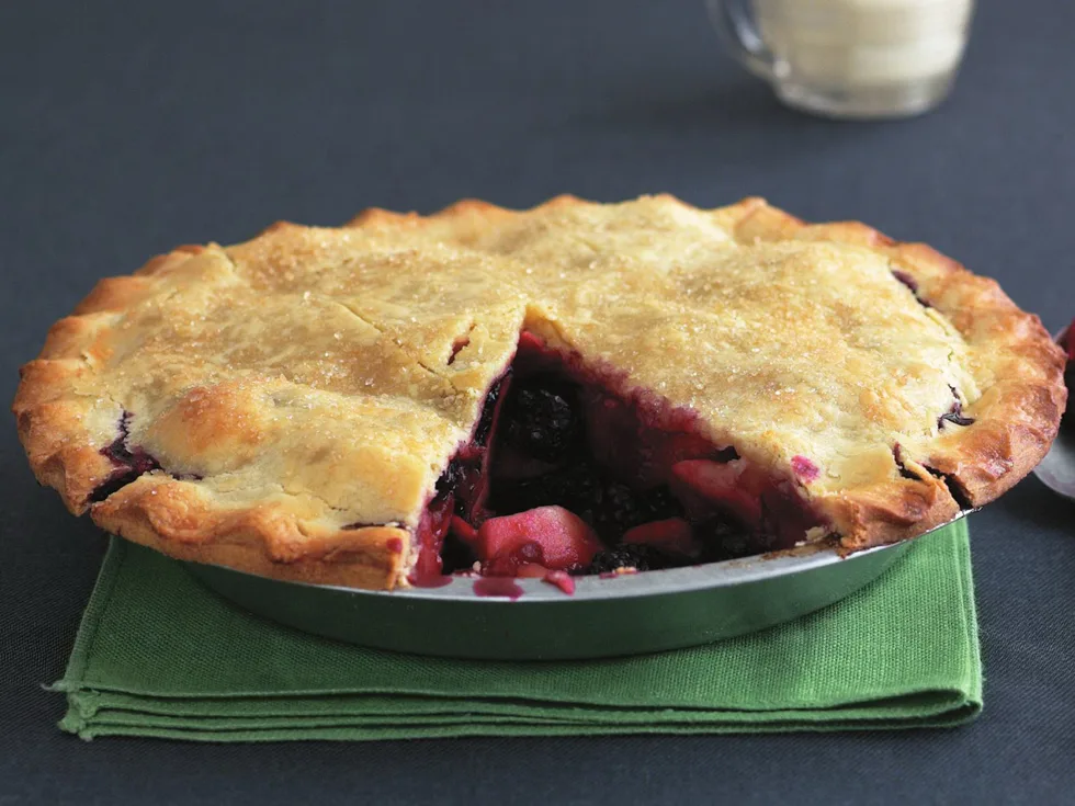 Blackberry and apple pie