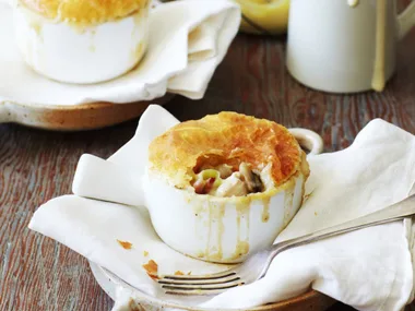 Chicken and mushroom pot pies