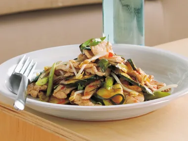 Chicken, chilli and makrut lime stir-fry
