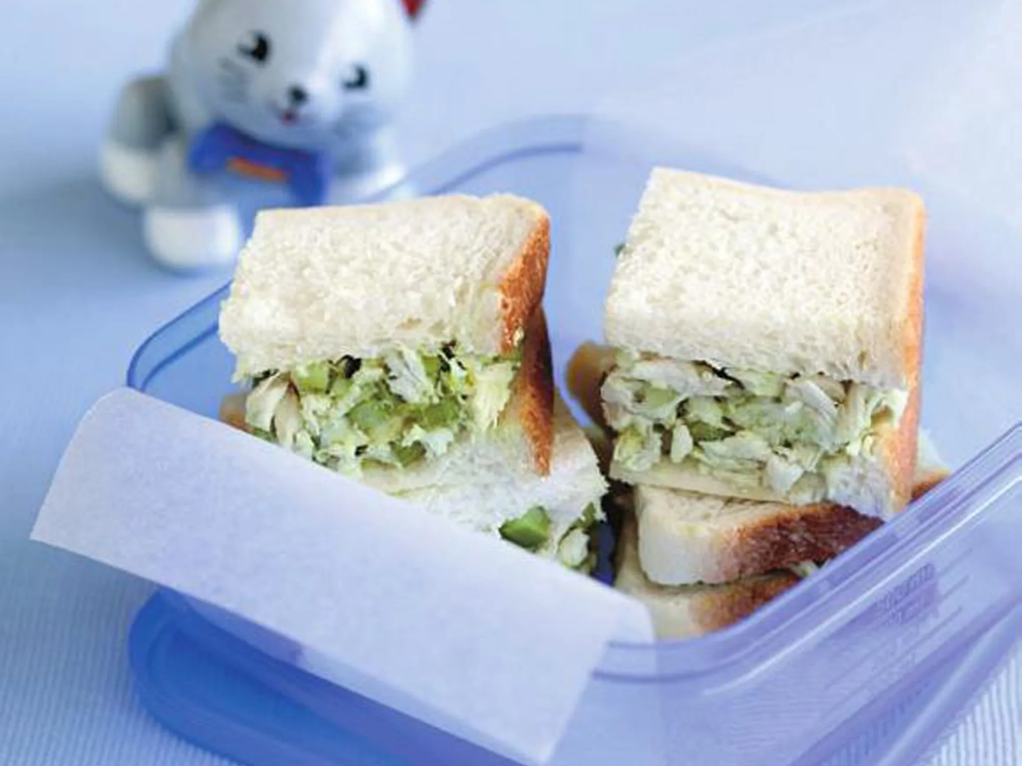 Chicken, celery and avocado sandwich