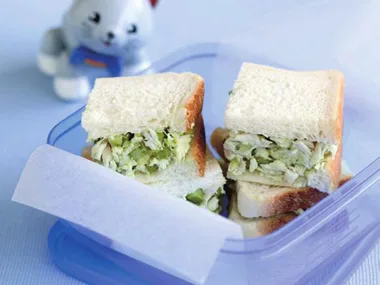 Chicken, celery and avocado sandwich