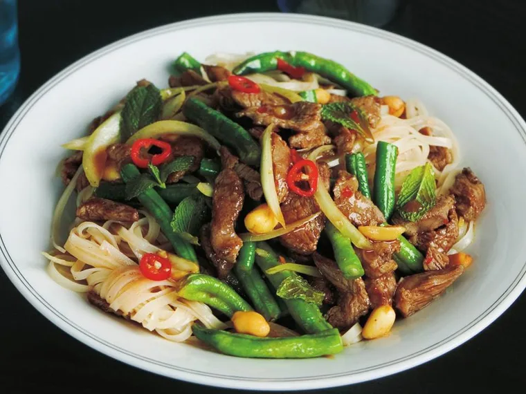 Thai lamb and noodle stir-fry