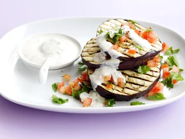 Eggplant, tomato and parsley salad