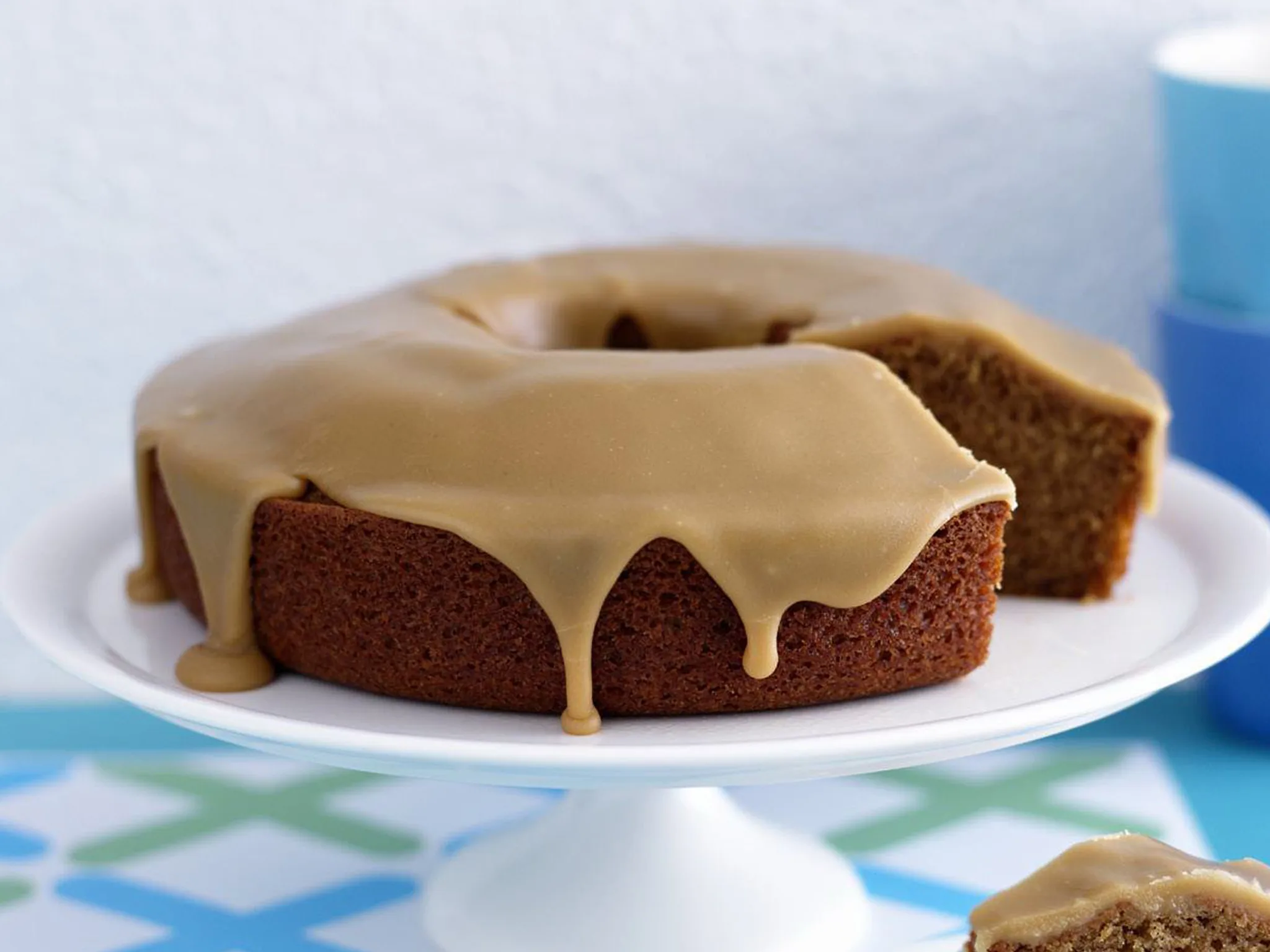 Ginger cake with caramel icing
