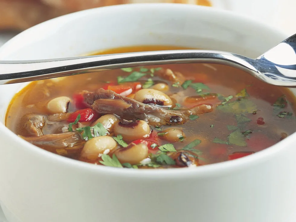 Lamb and black-eye bean soup