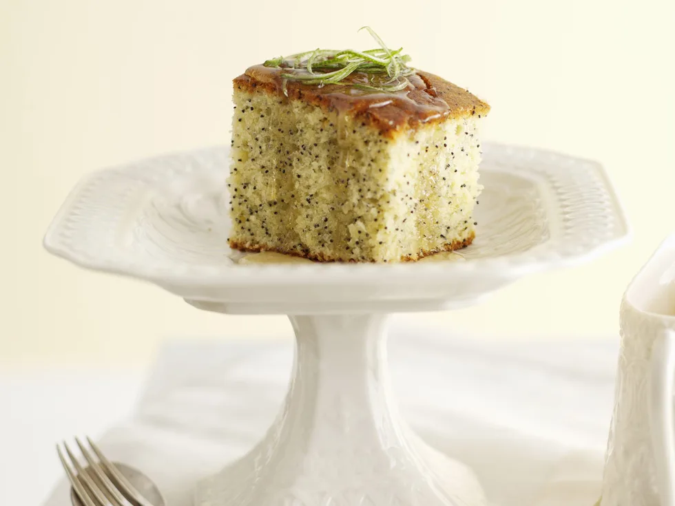 Lime and poppy seed syrup cake