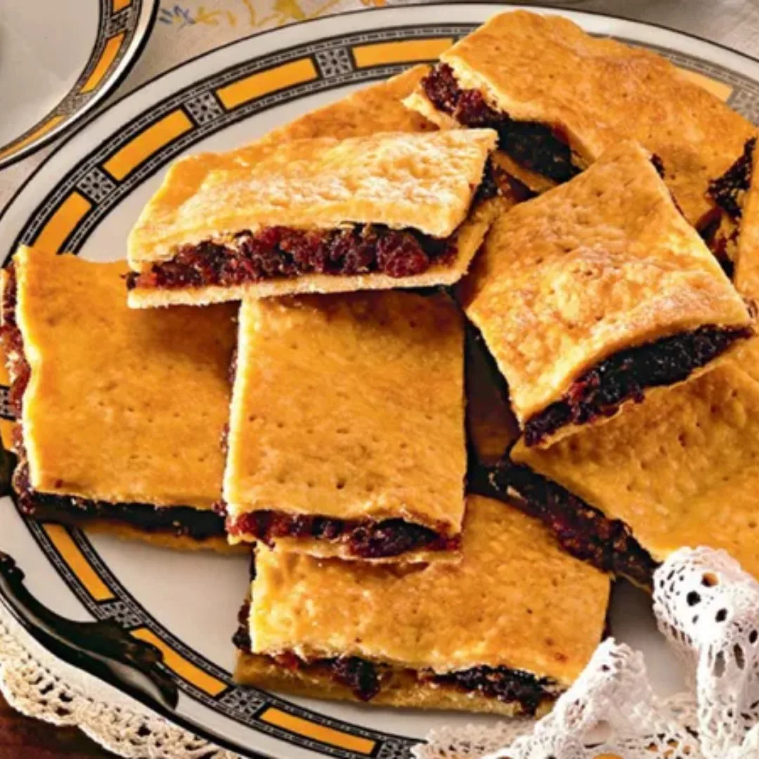 pieces of Garibaldi slice on a platter