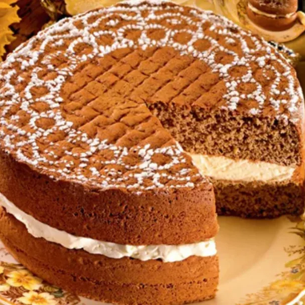 ginger fluff sponge filled with cream