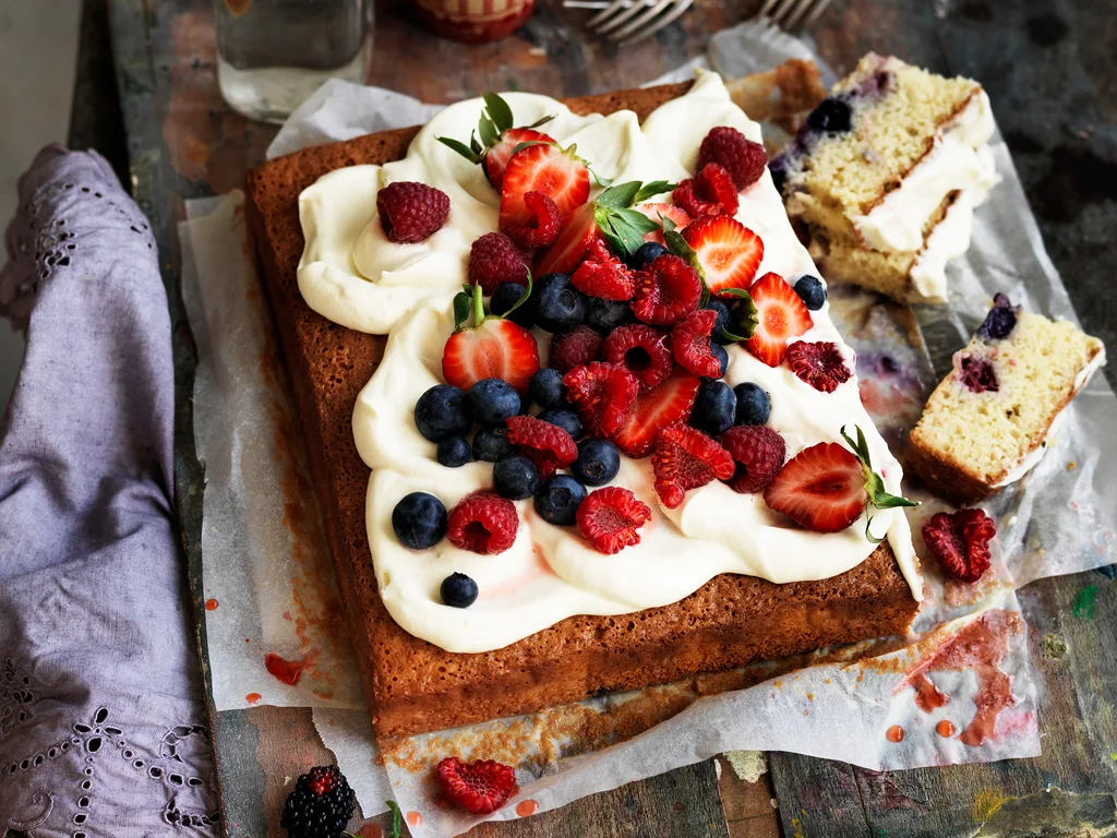 Berry and coconut TRES LECHES CAKE