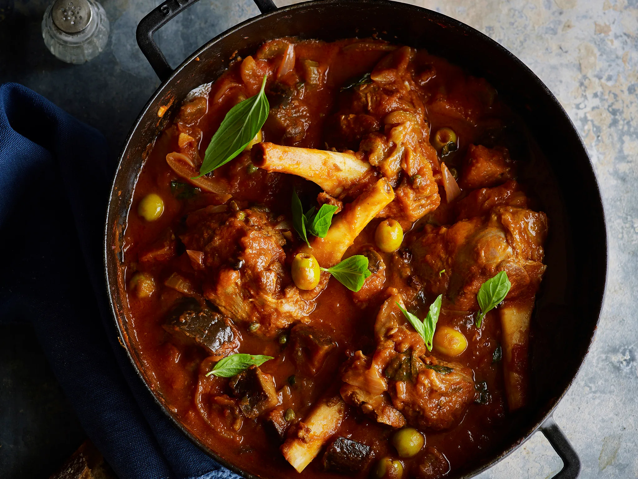 Lamb shanks and eggplant stew