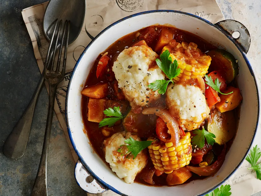 Vegetable stew with polenta dumplings | Women's Weekly Food