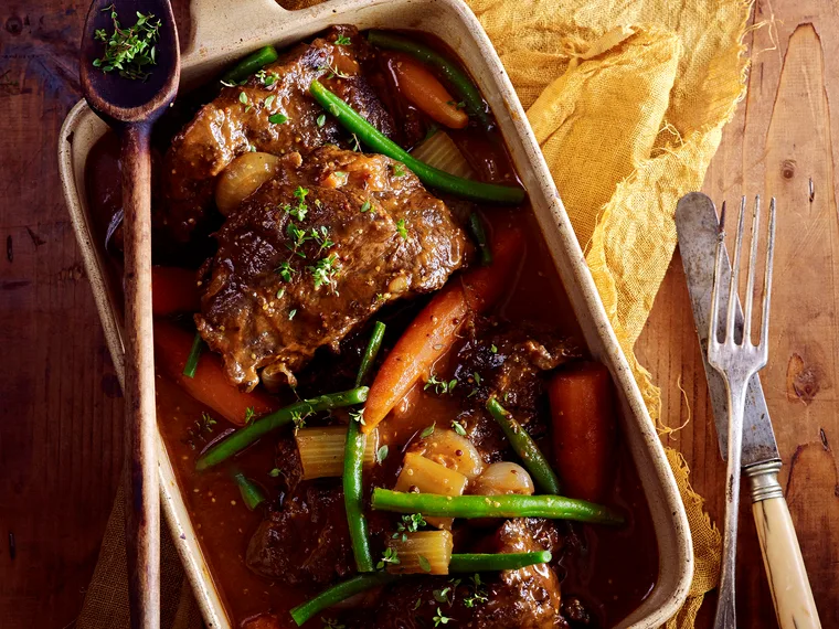 Beer and thyme beef cheeks
