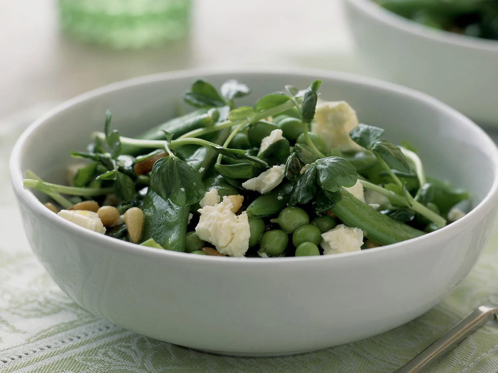 Mixed pea salad with mint dressing