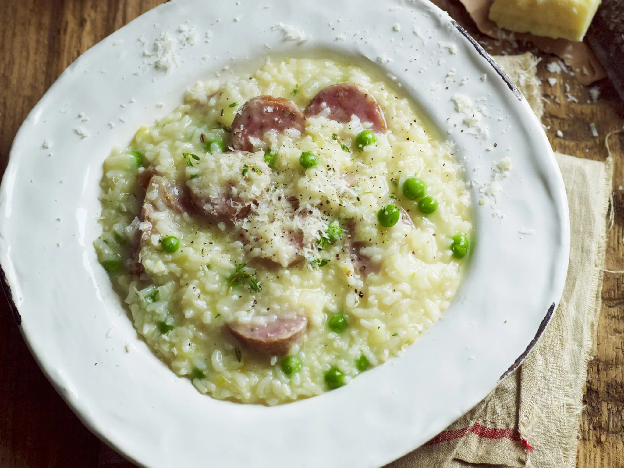 Pork and fennel sausage risotto