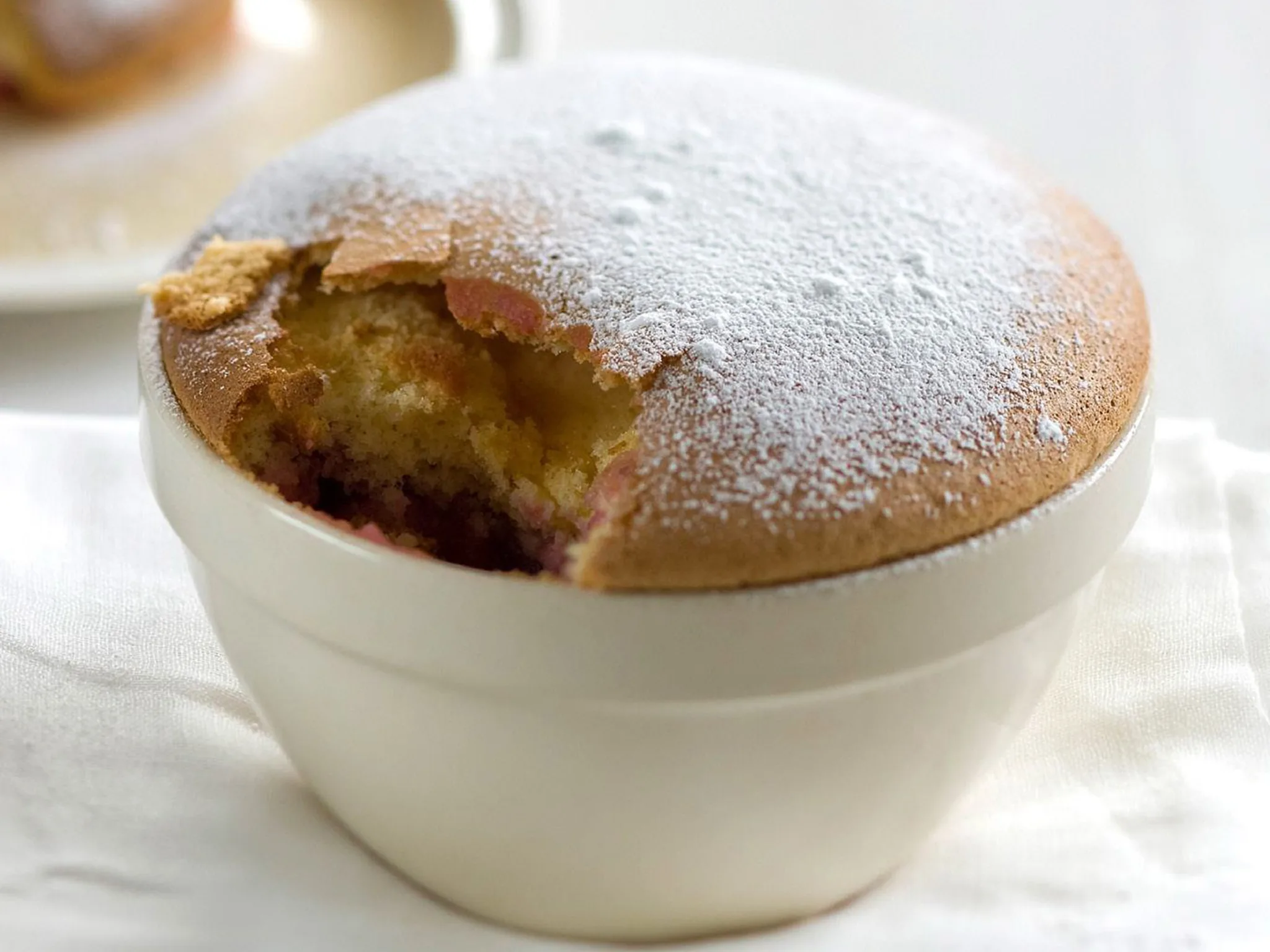Rhubarb and pear sponge pudding