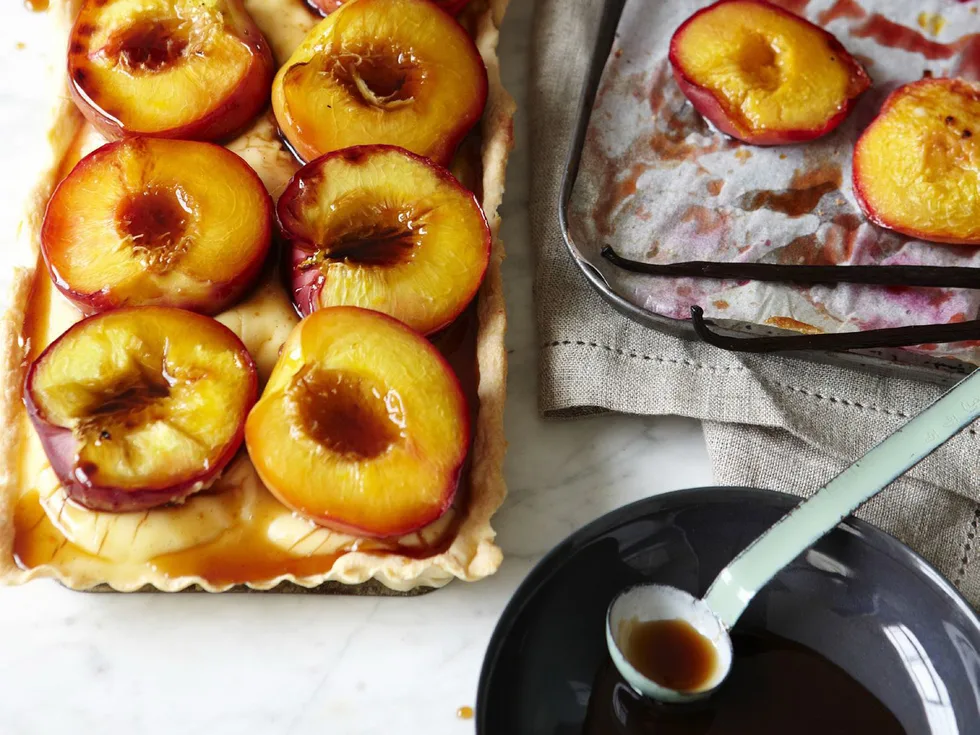 Roast nectarine tart