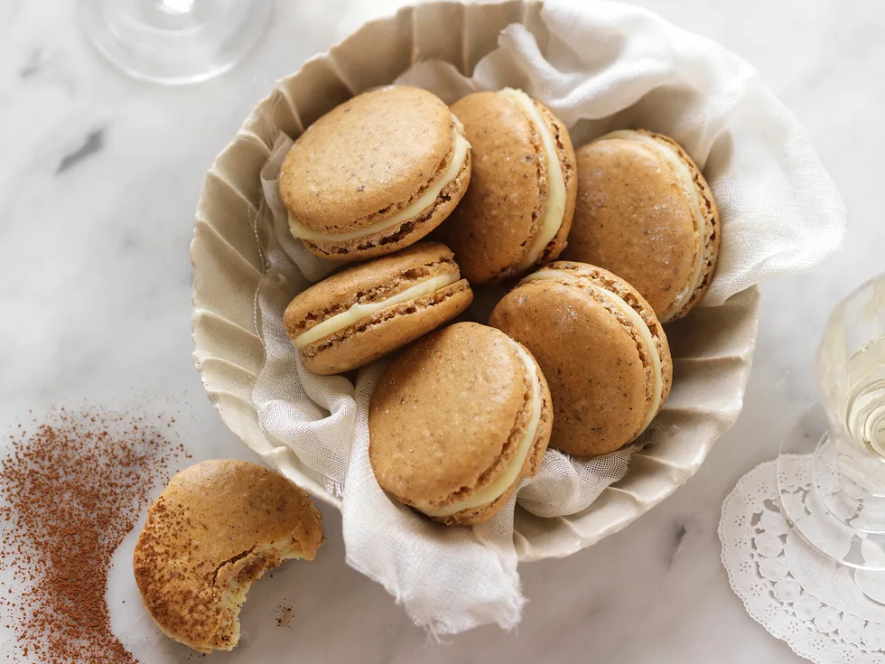 cappuccino french macaroons