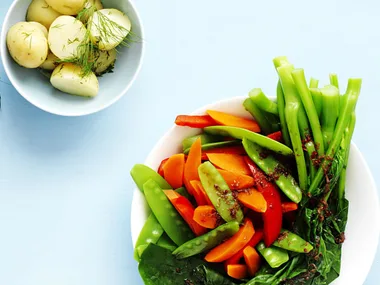 Steamed Asian vegetables