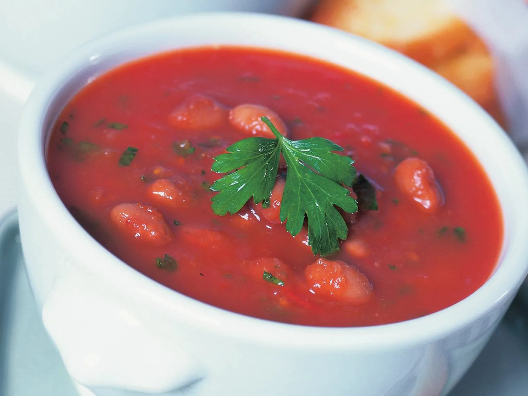 Tomato and borlotti bean soup