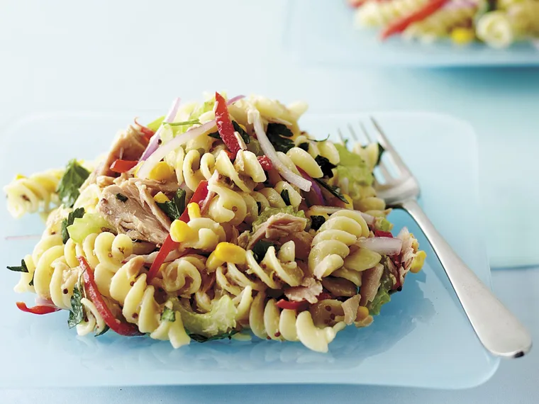 Warm tuna pasta salad