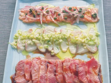 Tuna, kingfish and salmon carpaccio