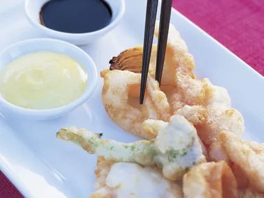Vegetable tempura with wasabi aioli