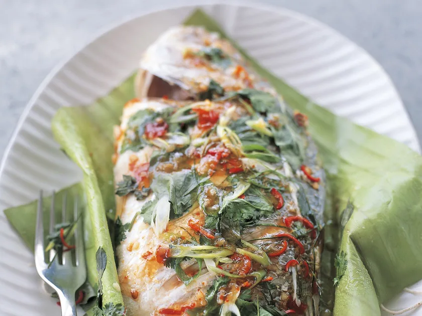 Whole thai-style steamed fish | Women's Weekly Food