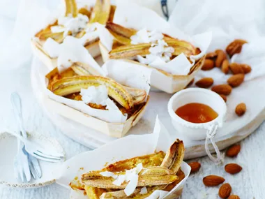 Flourless banana and orange blossom loaves