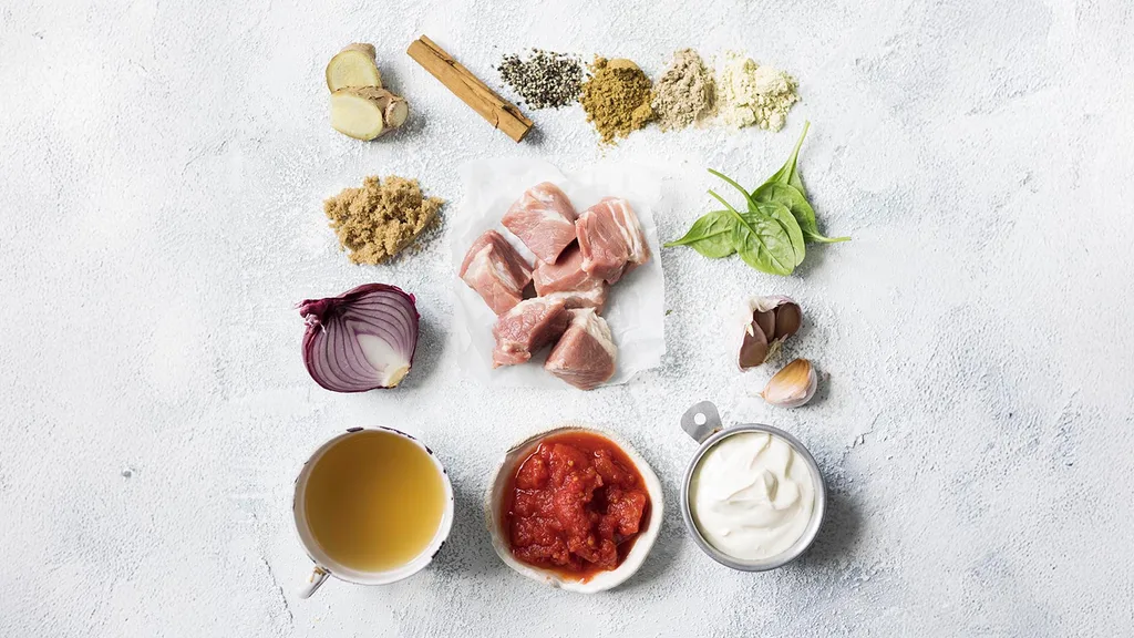 Slow cooker peppered pork curry ingredients