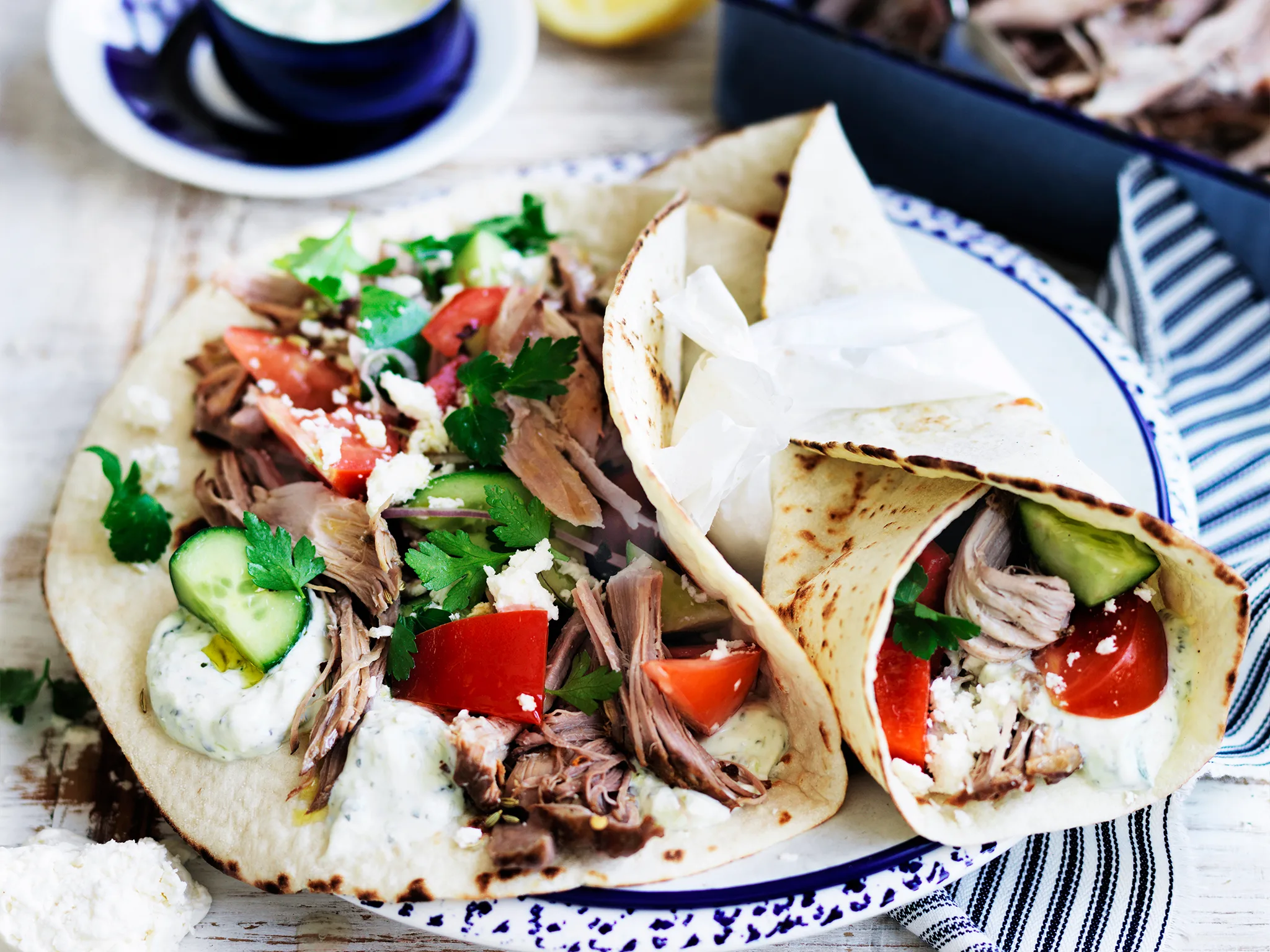 Slow-cooker pork gyros