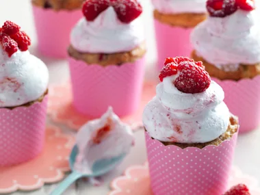 Raspberry and vanilla cupcakes