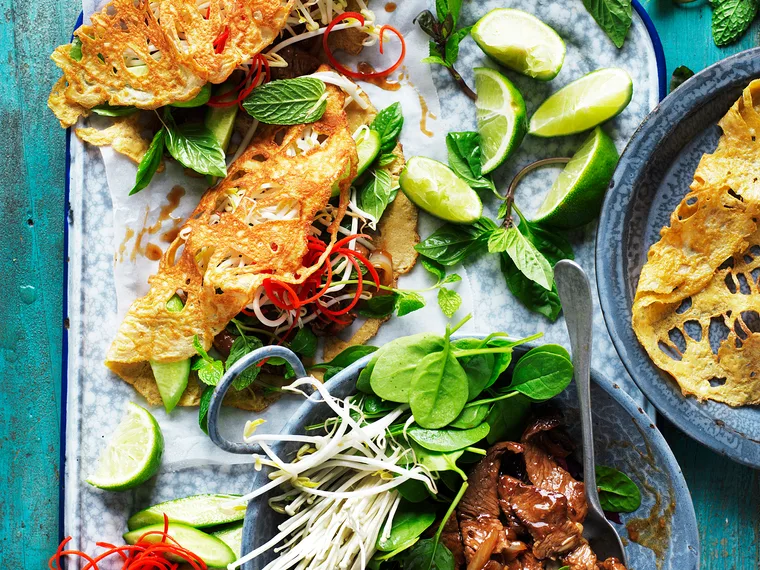 Thai beef omelettes