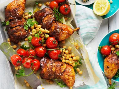 Smoked paprika chicken with tomato and chickpeas