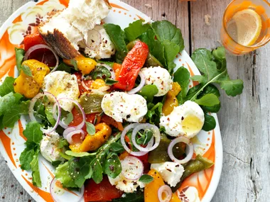 Roasted capsicum and labne salad