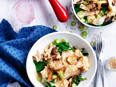 Butter miso mushroom risotto