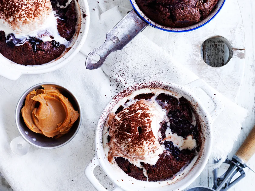 Chocolate and dulce de leche puddings | Women's Weekly Food
