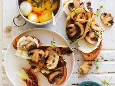 mushroom and labne sandwich