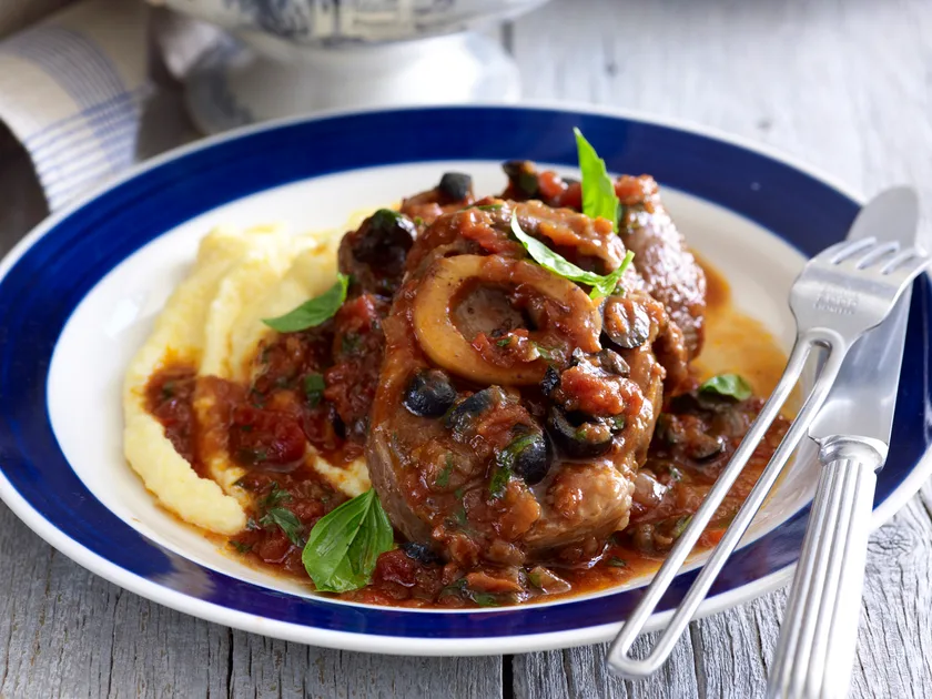Pressure-cooker osso buco with olives and anchovies