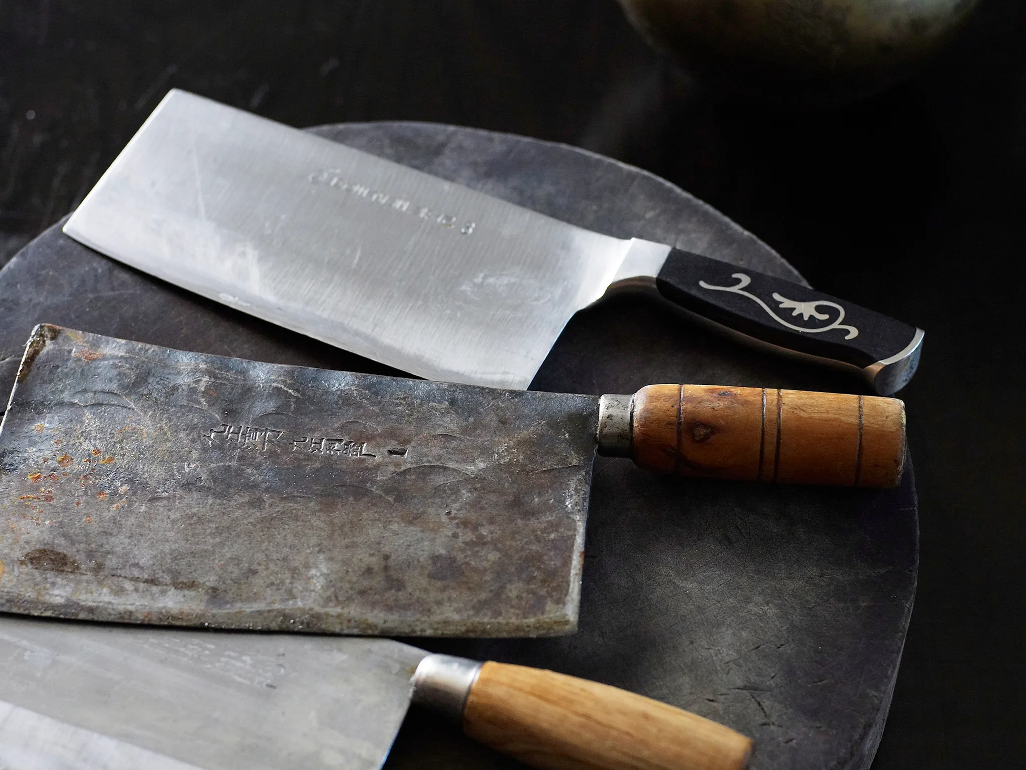 Knives on a chopping board