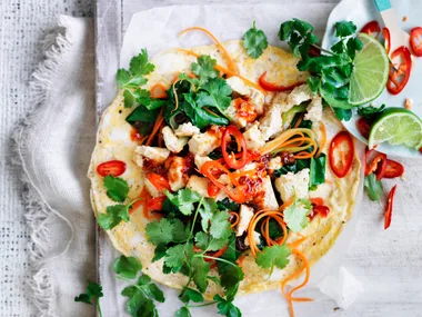 Asian tofu omelette wrap