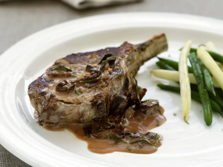 grilled veal cutlets with porcini, marsala and rosemary sauce