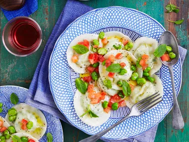 Broad bean and parmesan ravioli