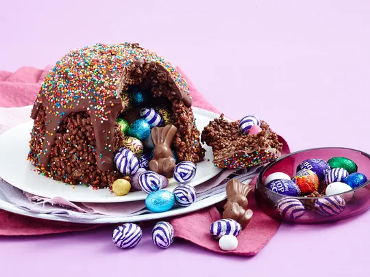 Easter egg hunt smash cake