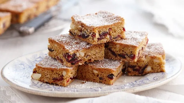 Macadamia and cranberry slice