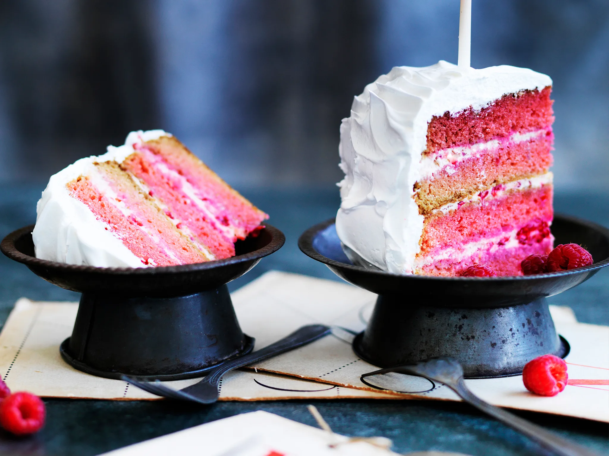 Raspberry and rosewater PINK VELVET MARSHMALLOW CAKE