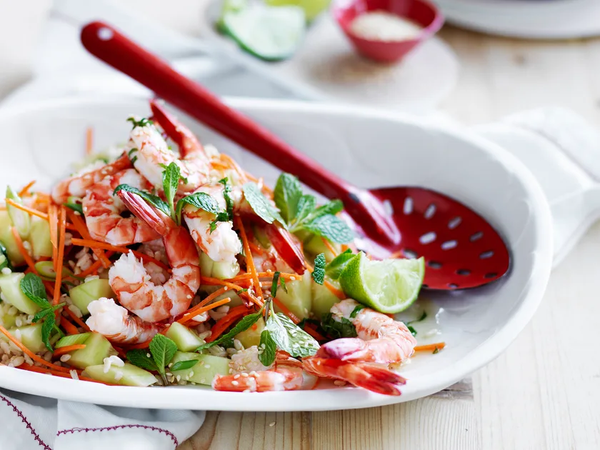 Prawn and brown rice salad | Women's Weekly Food