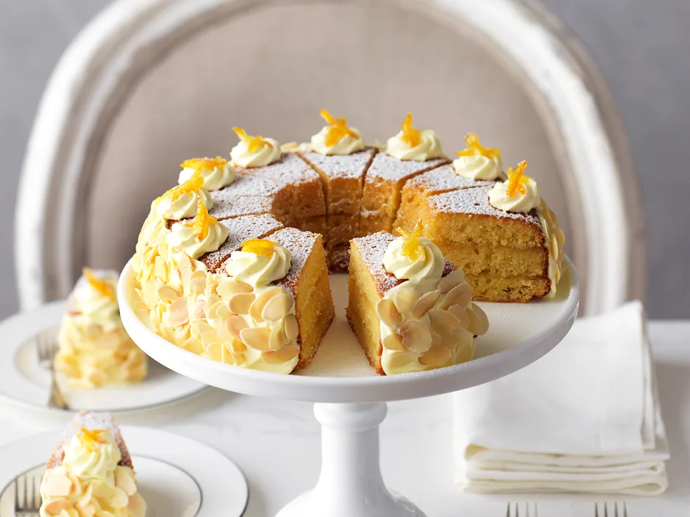 Orange almond Victoria sponge