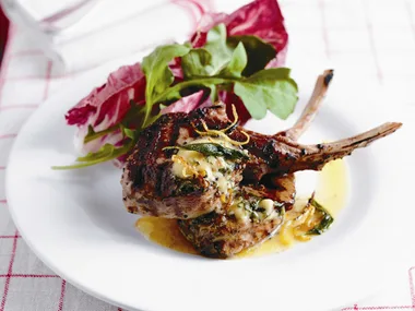 Veal cutlets with sage and garlic butter